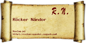 Röcker Nándor névjegykártya